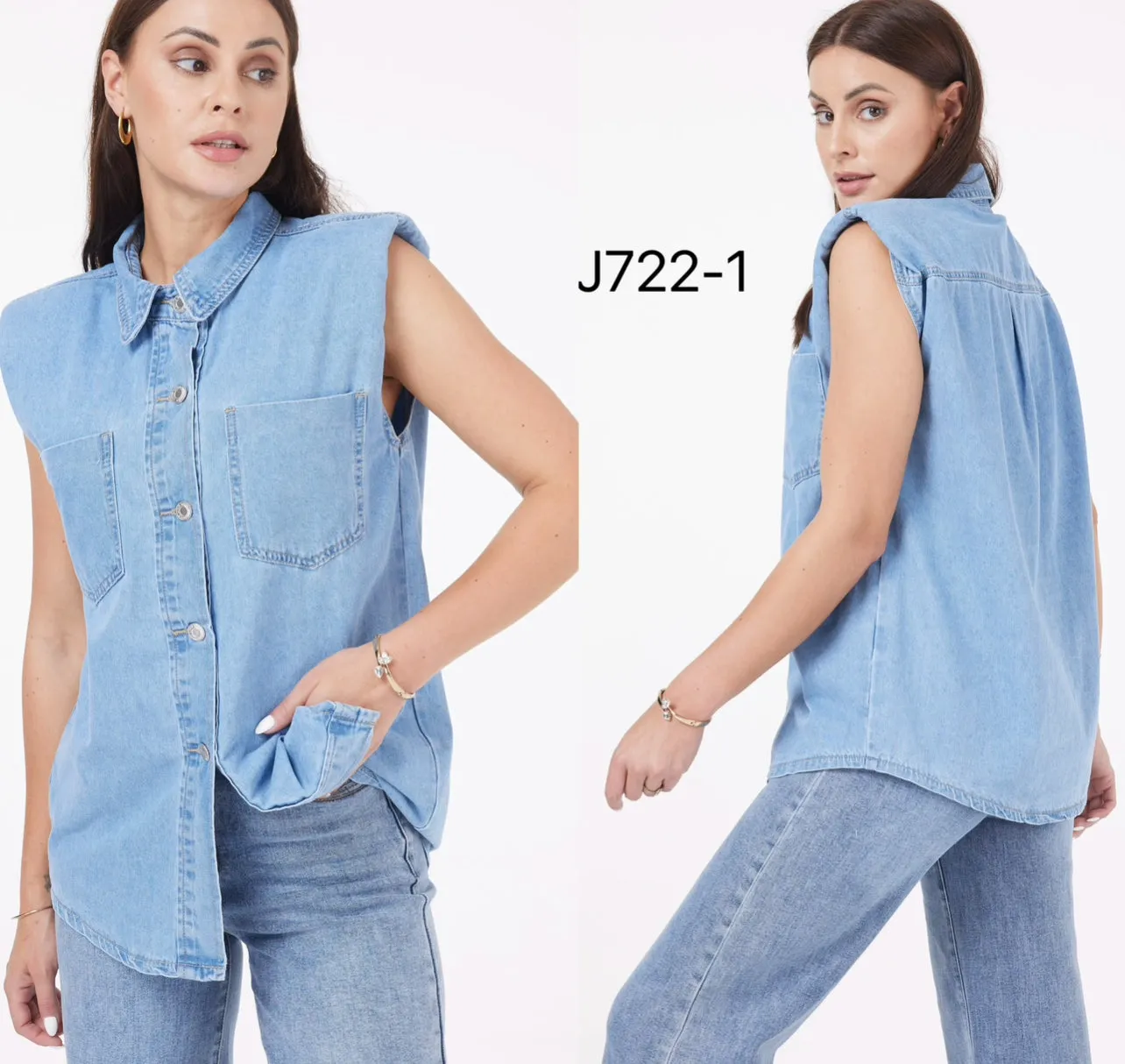 Blouse jean épaules