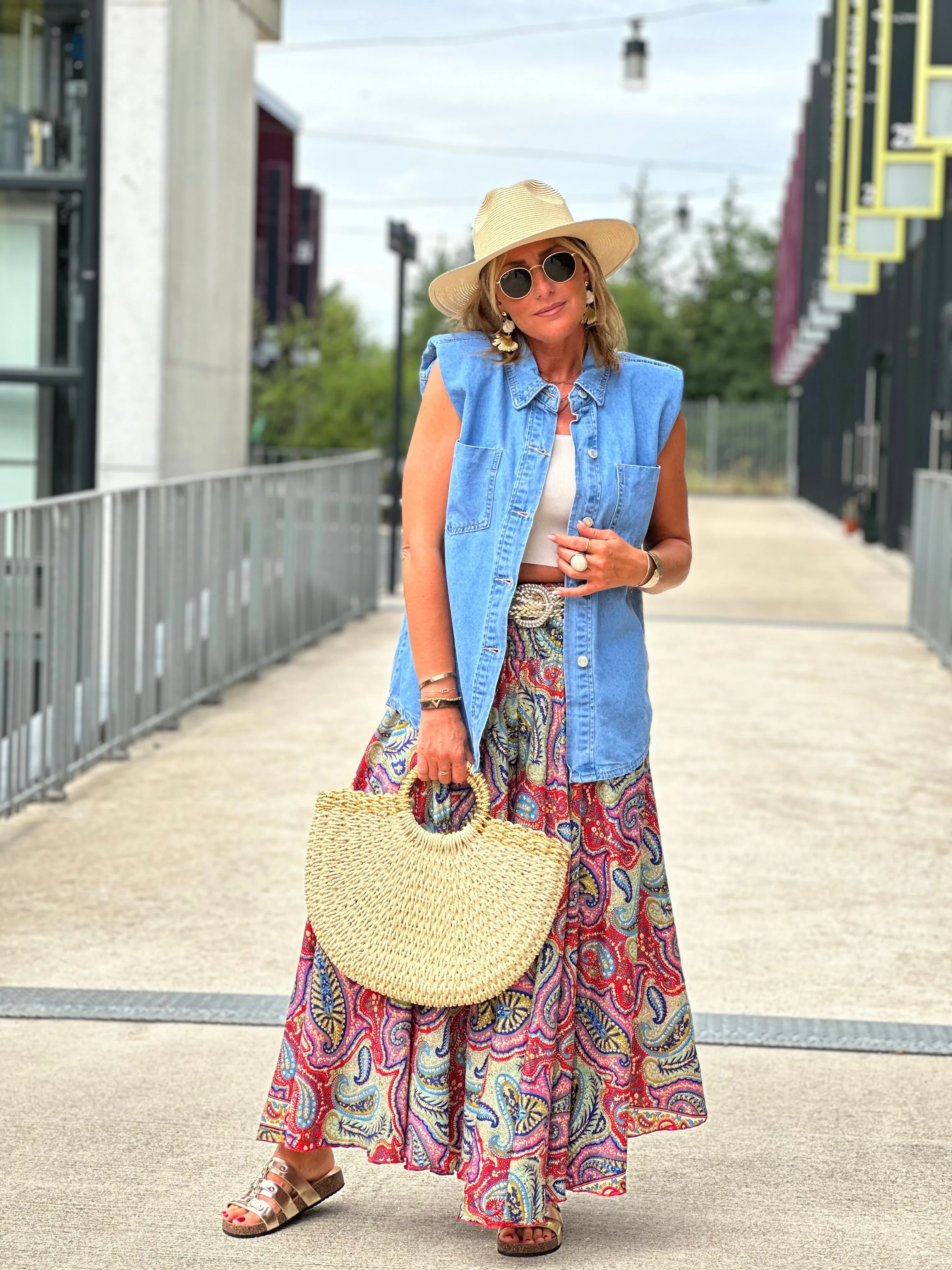 Blouse jean épaules