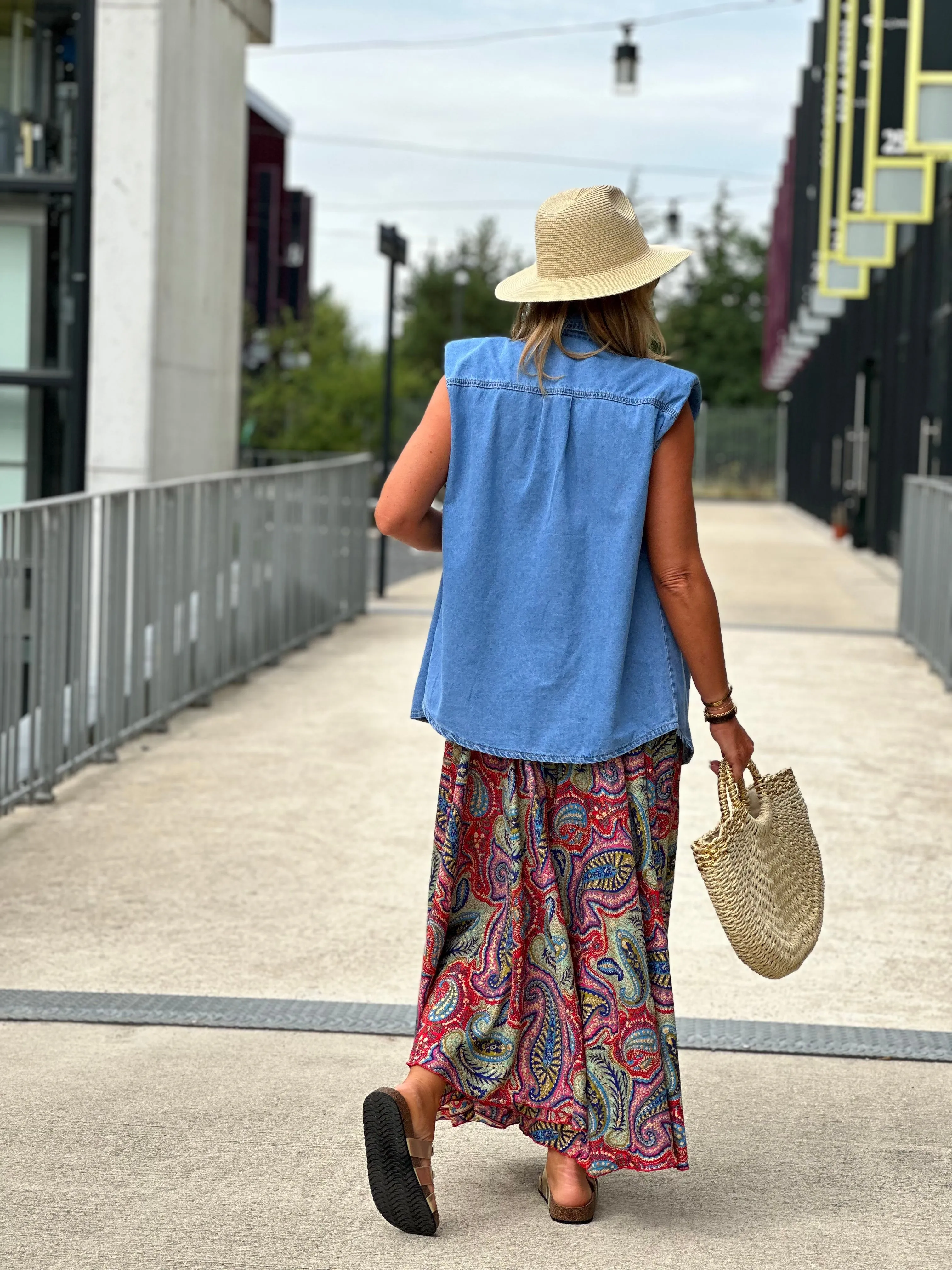 Blouse jean épaules