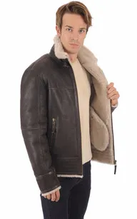 Blouson Bombardier Homme La Canadienne - La Canadienne - Blousons Peau Lainée Marron