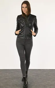 Blouson chic agneau noir La Canadienne - La Canadienne - Blousons Cuir Noir