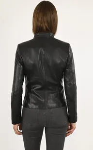 Blouson chic agneau noir La Canadienne - La Canadienne - Blousons Cuir Noir