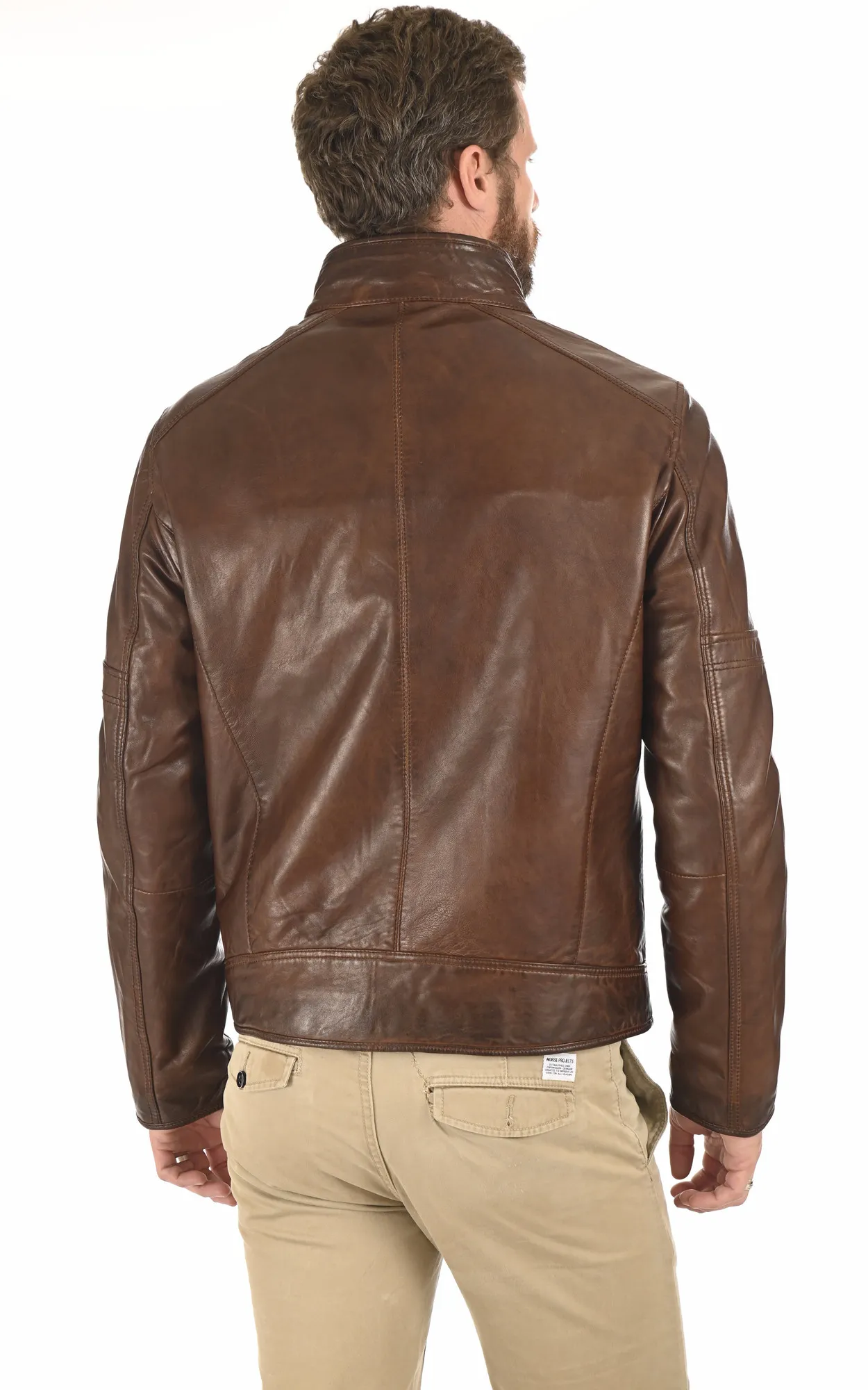 Blouson col montant agneau marron Milestone - La Canadienne - Blousons Cuir Marron