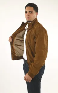 Blouson confort velours tabac La Canadienne - La Canadienne - Blousons Nubuck et Daim Tabac