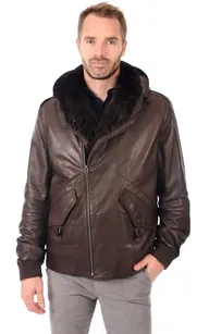 Blouson Cuir & Fourrure Homme La Canadienne - La Canadienne - Blousons Cuir Marron