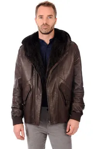 Blouson Cuir & Fourrure Homme La Canadienne - La Canadienne - Blousons Cuir Marron