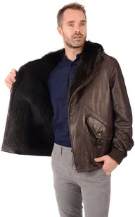 Blouson Cuir & Fourrure Homme La Canadienne - La Canadienne - Blousons Cuir Marron