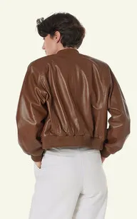 Blouson cuir Gaia Cognac Serge Pariente - La Canadienne - Blousons Cuir Cognac