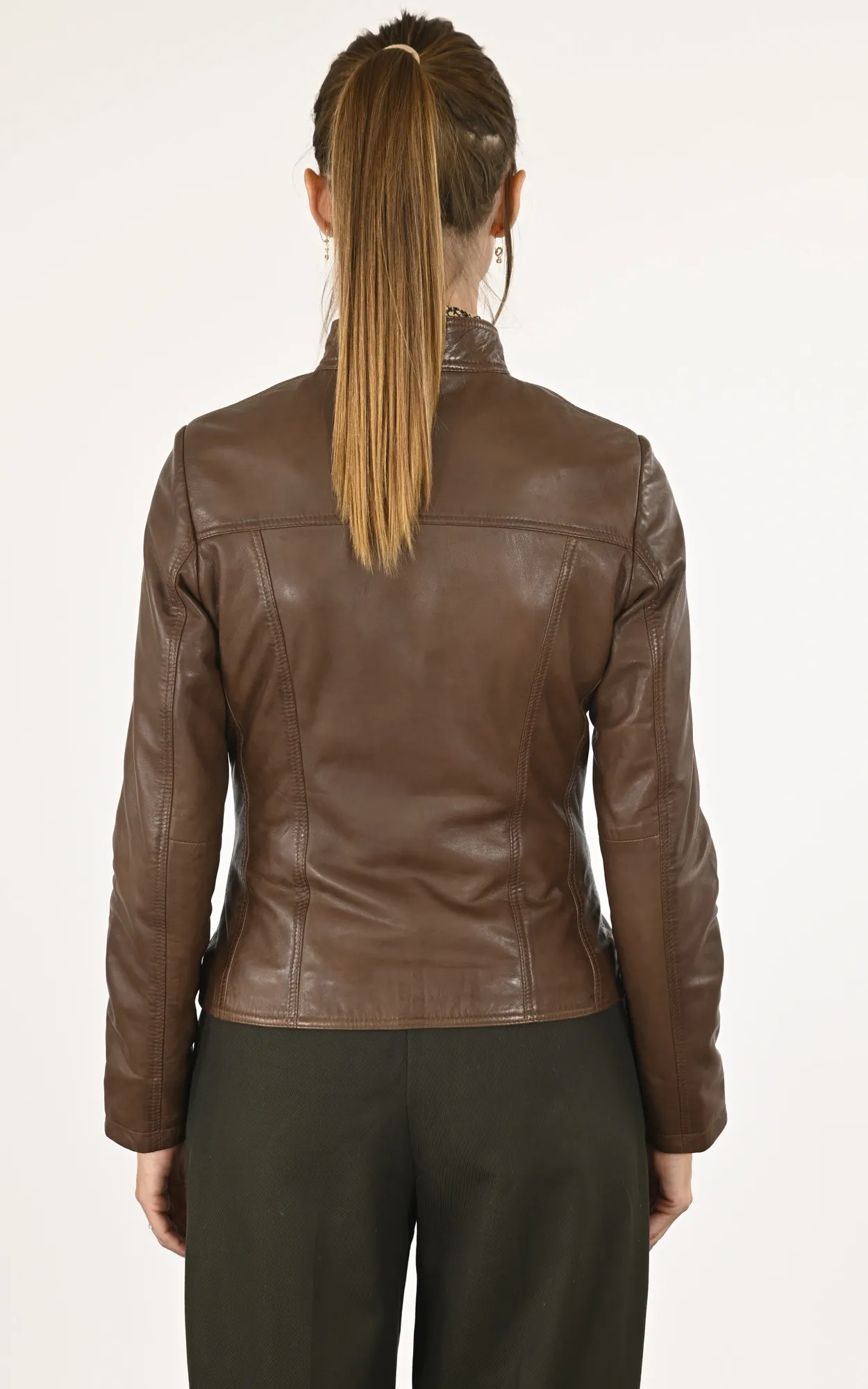 Blouson cuir marron femme La Canadienne - La Canadienne - Blousons Cuir Marron Clair