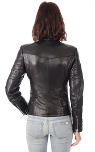 Blouson Cuir Noir Femme La Canadienne - La Canadienne - Blousons Cuir Noir