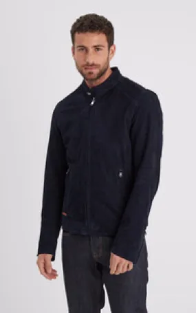 Blouson cuir velours Delf Navy Daytona 73 - La Canadienne - Blousons Nubuck et Daim Navy