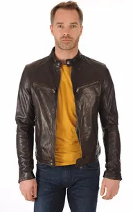 Blouson Dustin Reddish brown Daytona 73 - La Canadienne - Blousons Cuir Marron