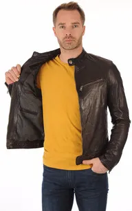 Blouson Dustin Reddish brown Daytona 73 - La Canadienne - Blousons Cuir Marron