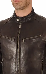 Blouson Dustin Reddish brown Daytona 73 - La Canadienne - Blousons Cuir Marron