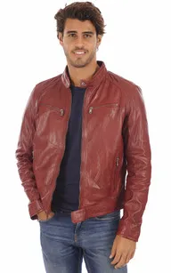 Blouson Dustin Rouge Daytona 73 - La Canadienne - Blousons Cuir Rouge