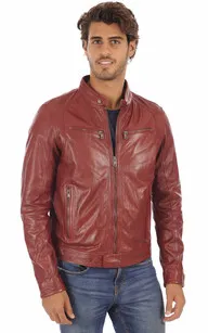 Blouson Dustin Rouge Daytona 73 - La Canadienne - Blousons Cuir Rouge