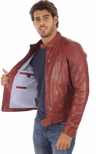 Blouson Dustin Rouge Daytona 73 - La Canadienne - Blousons Cuir Rouge