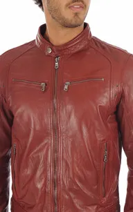 Blouson Dustin Rouge Daytona 73 - La Canadienne - Blousons Cuir Rouge