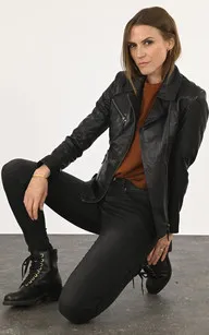 Blouson en cuir agneau noir La Canadienne - La Canadienne - Blousons Cuir Noir