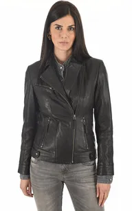 Blouson en cuir agneau noir La Canadienne - La Canadienne - Blousons Cuir Noir