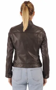 Blouson Erika marron Serge Pariente - La Canadienne - Blousons Cuir Marron