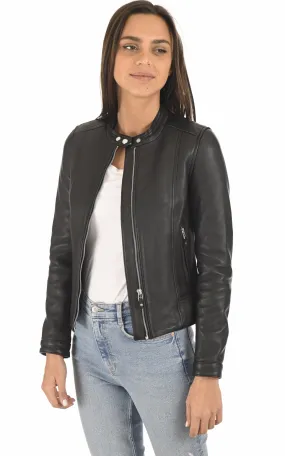 Blouson Fiona noir Serge Pariente - La Canadienne - Blousons Cuir Noir