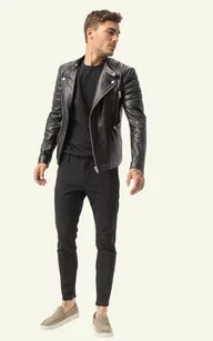 Blouson Gladiator Noir Serge Pariente - La Canadienne - Blousons Cuir Noir