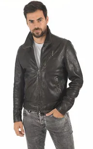 Blouson Greyson  marron Daytona 73 - La Canadienne - Blousons Cuir Marron Foncé