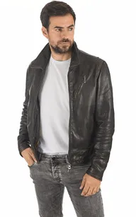 Blouson Greyson  marron Daytona 73 - La Canadienne - Blousons Cuir Marron Foncé