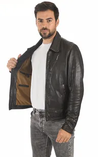 Blouson Greyson  marron Daytona 73 - La Canadienne - Blousons Cuir Marron Foncé