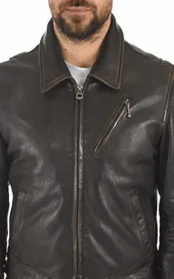 Blouson Greyson  marron Daytona 73 - La Canadienne - Blousons Cuir Marron Foncé