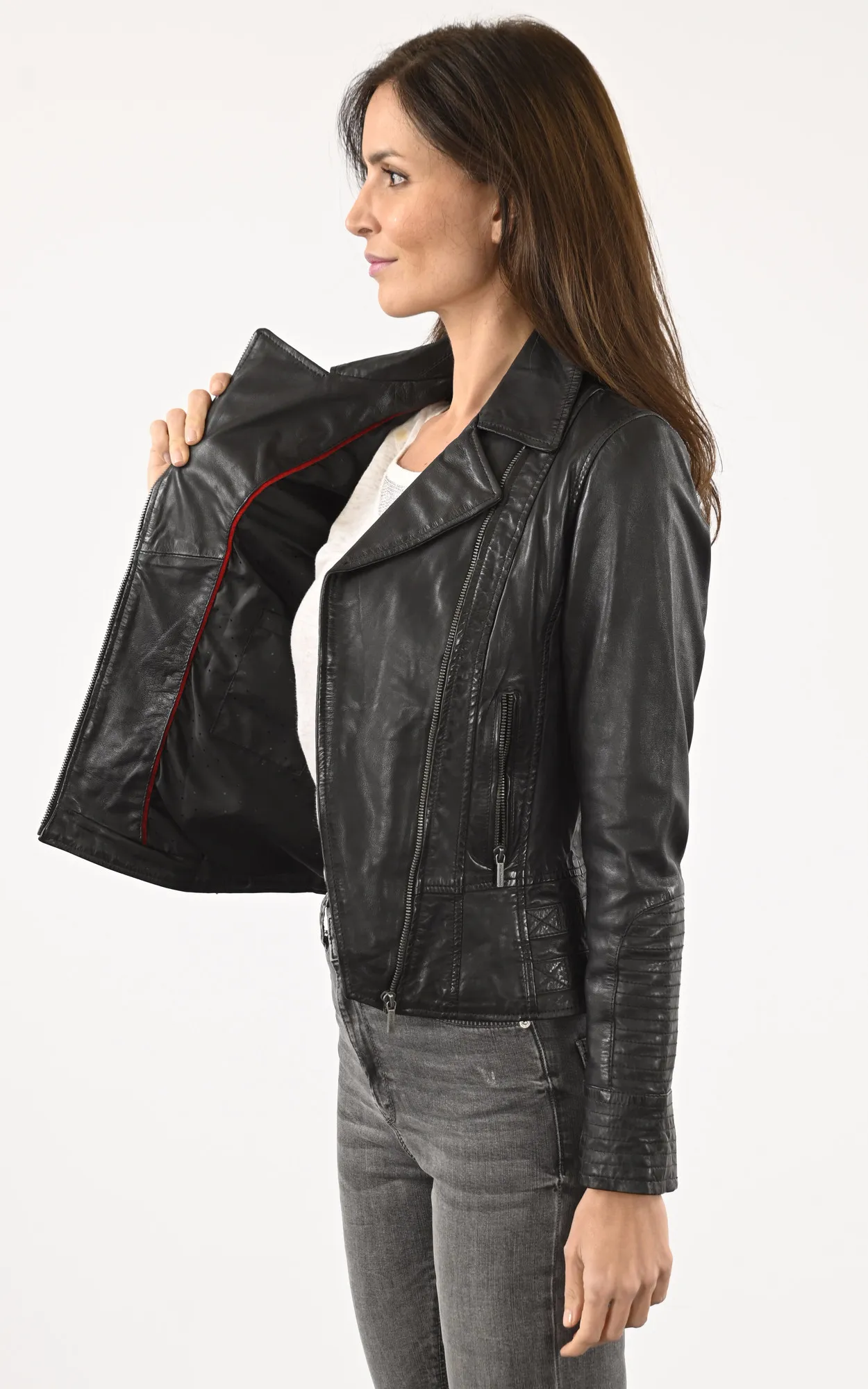 Blouson Juliette Noir Rose Garden - La Canadienne - Blousons Cuir Noir