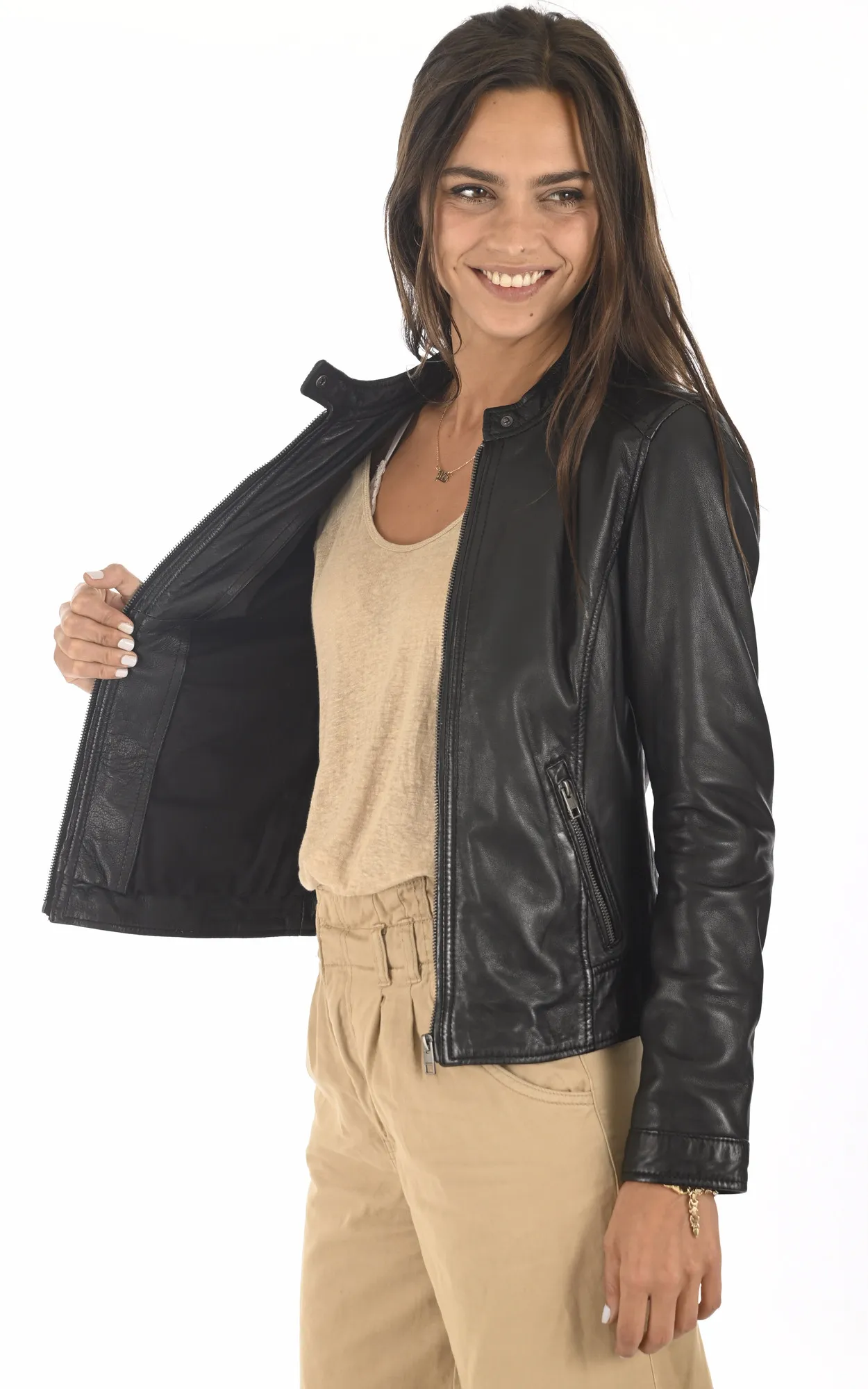 Blouson Karine noir Oakwood - La Canadienne - Blousons Cuir Noir