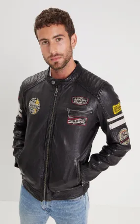 Blouson motard Limerock noir Daytona 73 - La Canadienne - Blousons Cuir Noir