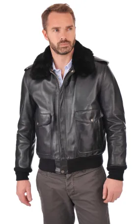 Blouson Pilote 184SM noir Schott - La Canadienne - Blousons Cuir Noir