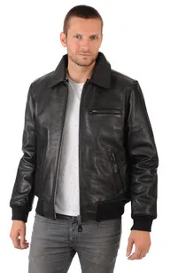 Blouson Pilote LC1380 Noir Schott - La Canadienne - Blousons Cuir Noir