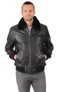 Blouson Pilote LC1380 Noir Schott - La Canadienne - Blousons Cuir Noir