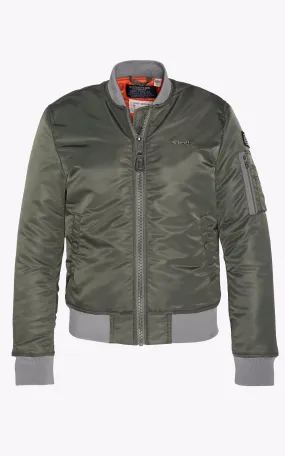 Bomber AIRFORCEWRS Sage Schott - La Canadienne - Blousons Textile Vert