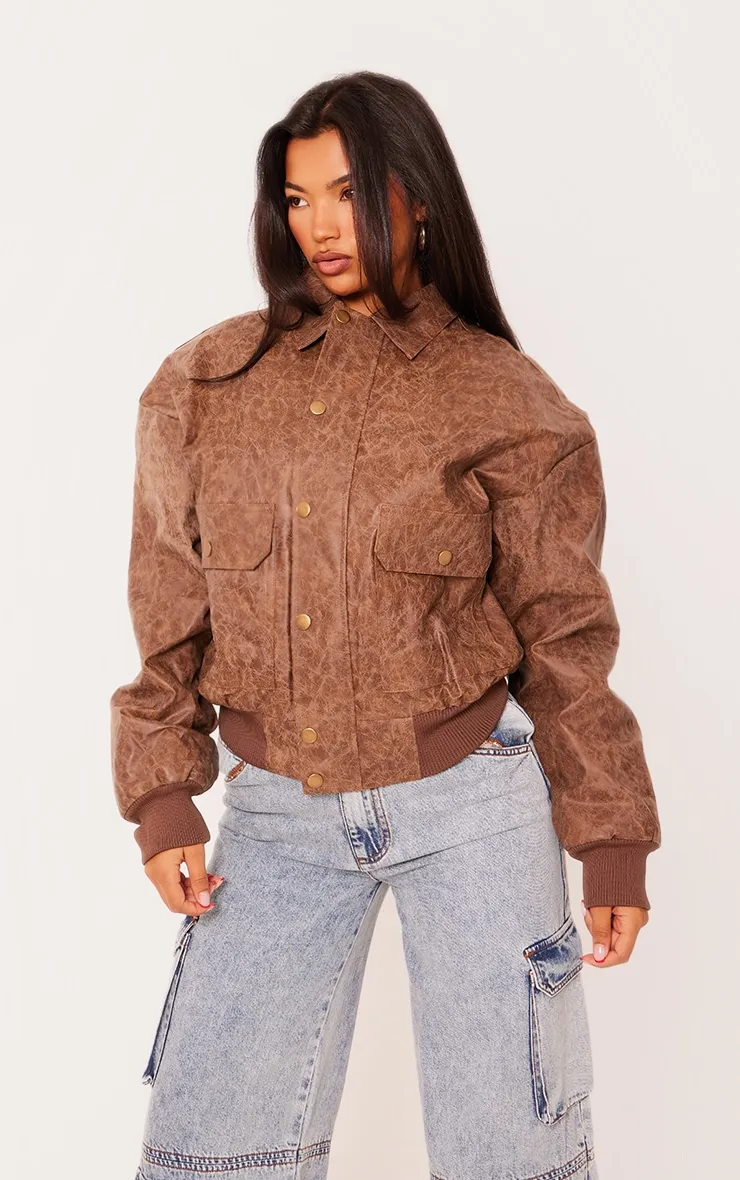 Bomber oversize  délavé marron