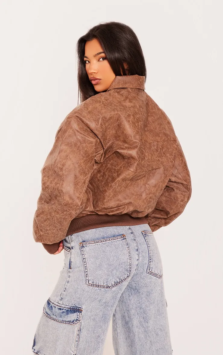 Bomber oversize  délavé marron