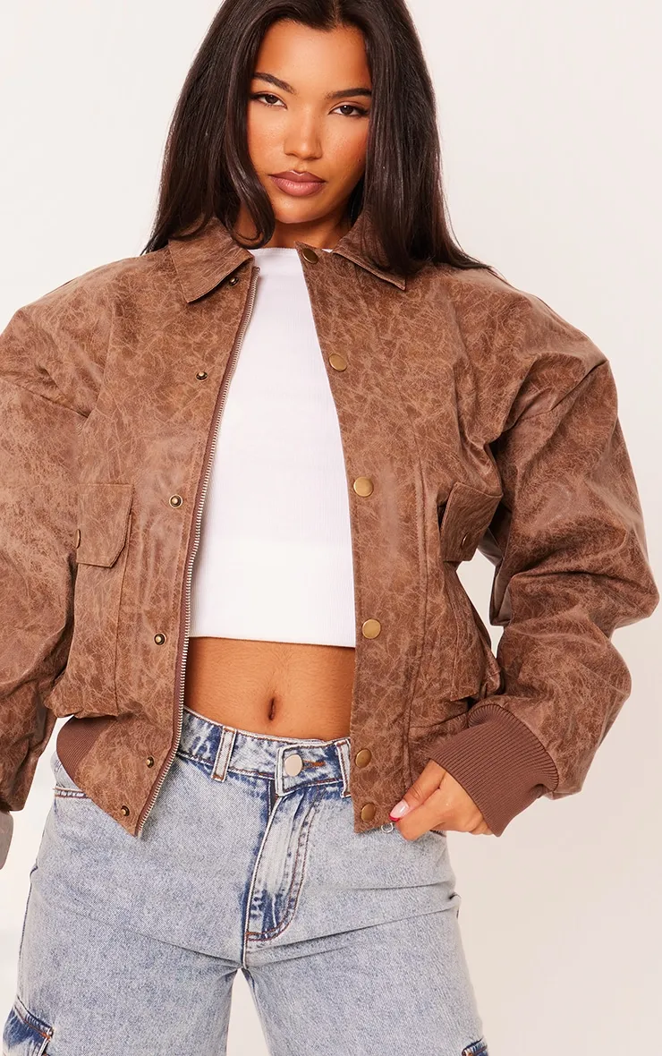 Bomber oversize  délavé marron