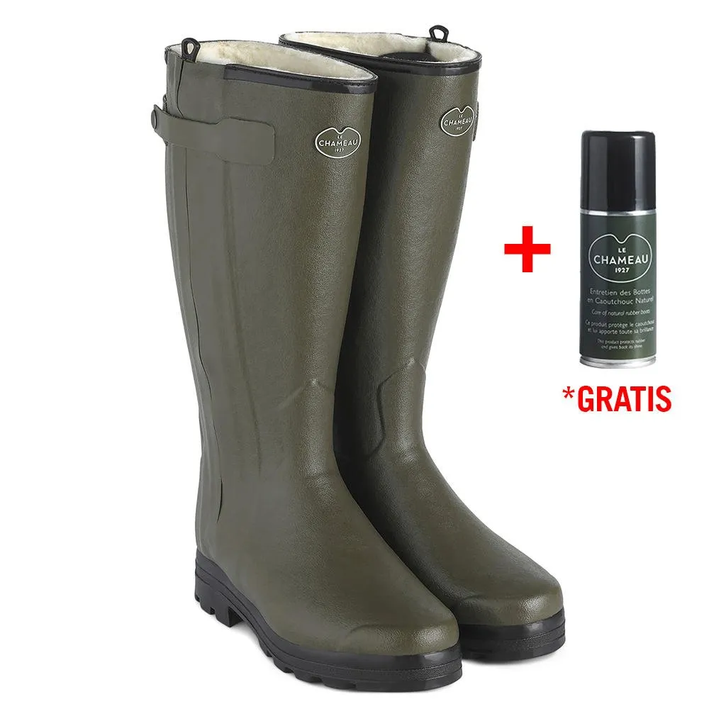 Bottes caoutchouc p. homme Le Chameau » Chasseur «, doublure en laine