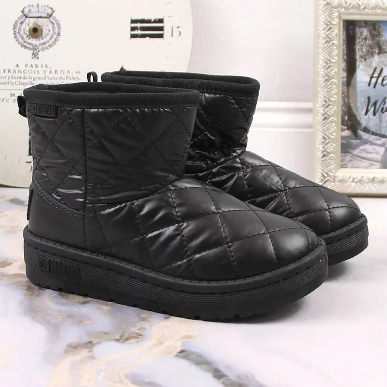 Bottes de neige matelassées, matelassées, noires pour fille Big Star KK374242 le noir