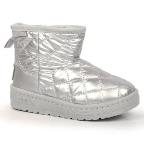 Bottes de neige à enfiler argentées, matelassées, matelassées et isolées argentées pour fille Big Star KK374241