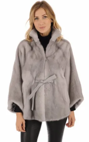 Cape en vison saphire La Canadienne - La Canadienne - Gilets / ponchos / capes Fourrure Gris Clair