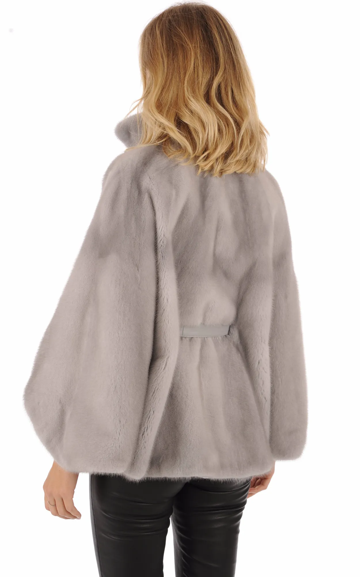 Cape en vison saphire La Canadienne - La Canadienne - Gilets / ponchos / capes Fourrure Gris Clair