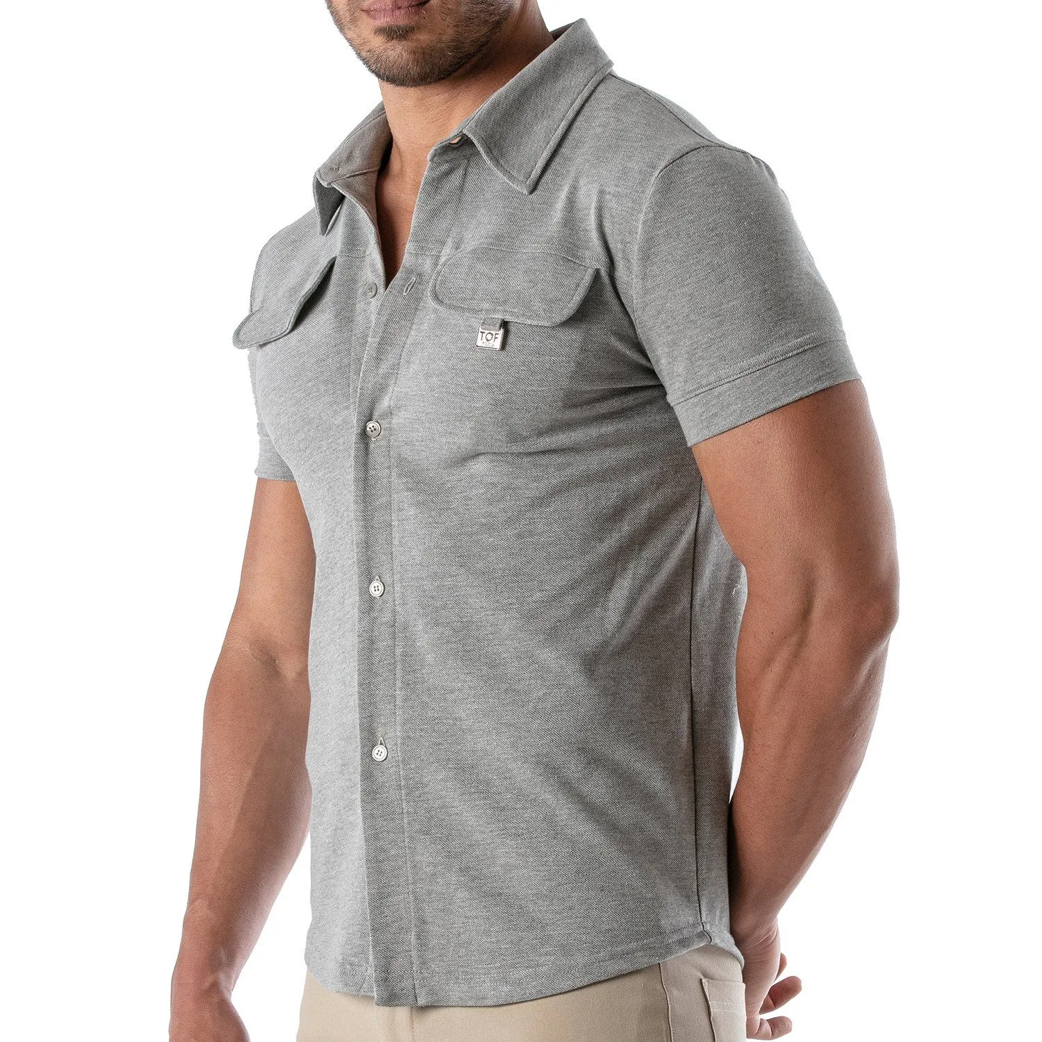 Chemise à manche courte Patriot Tof Paris - Gris - TOF Paris : vent...