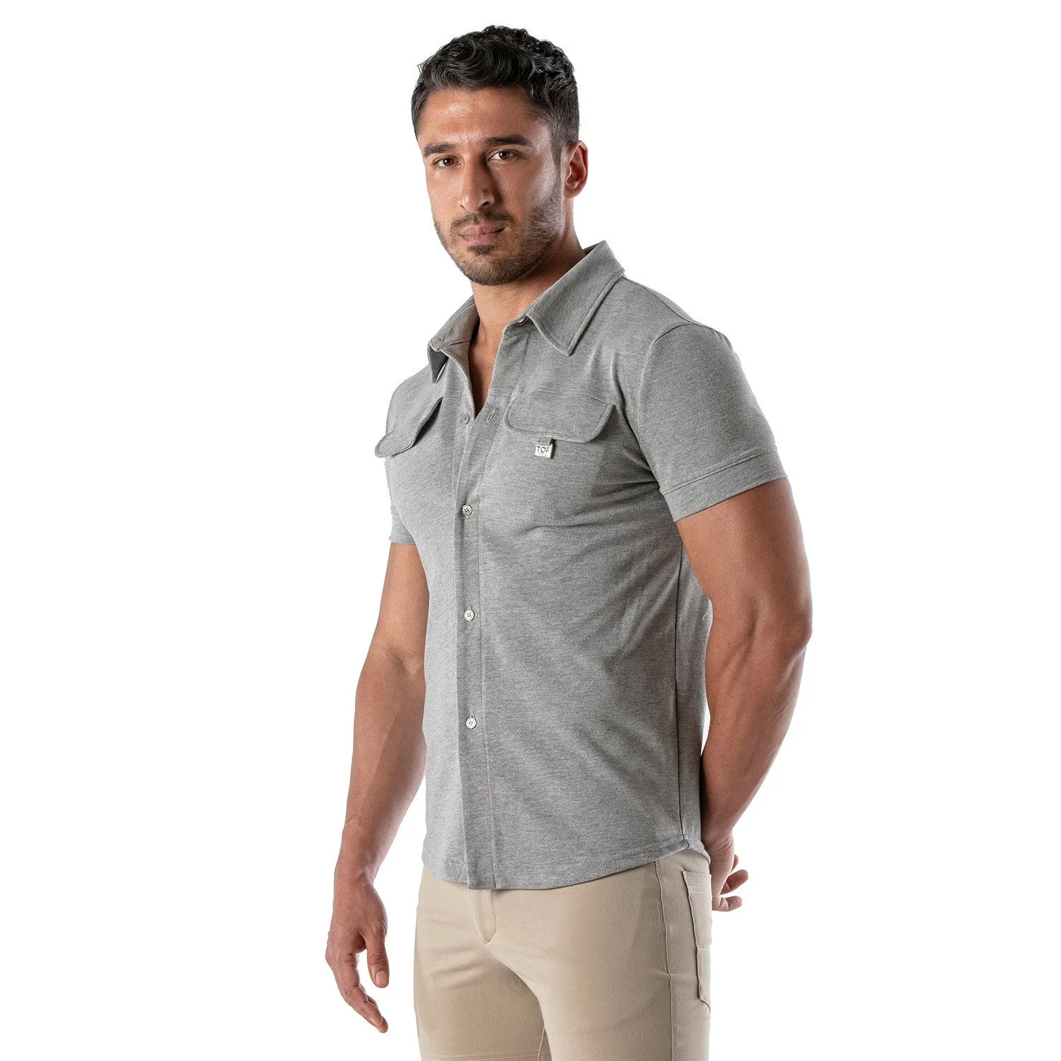 Chemise à manche courte Patriot Tof Paris - Gris - TOF Paris : vent...