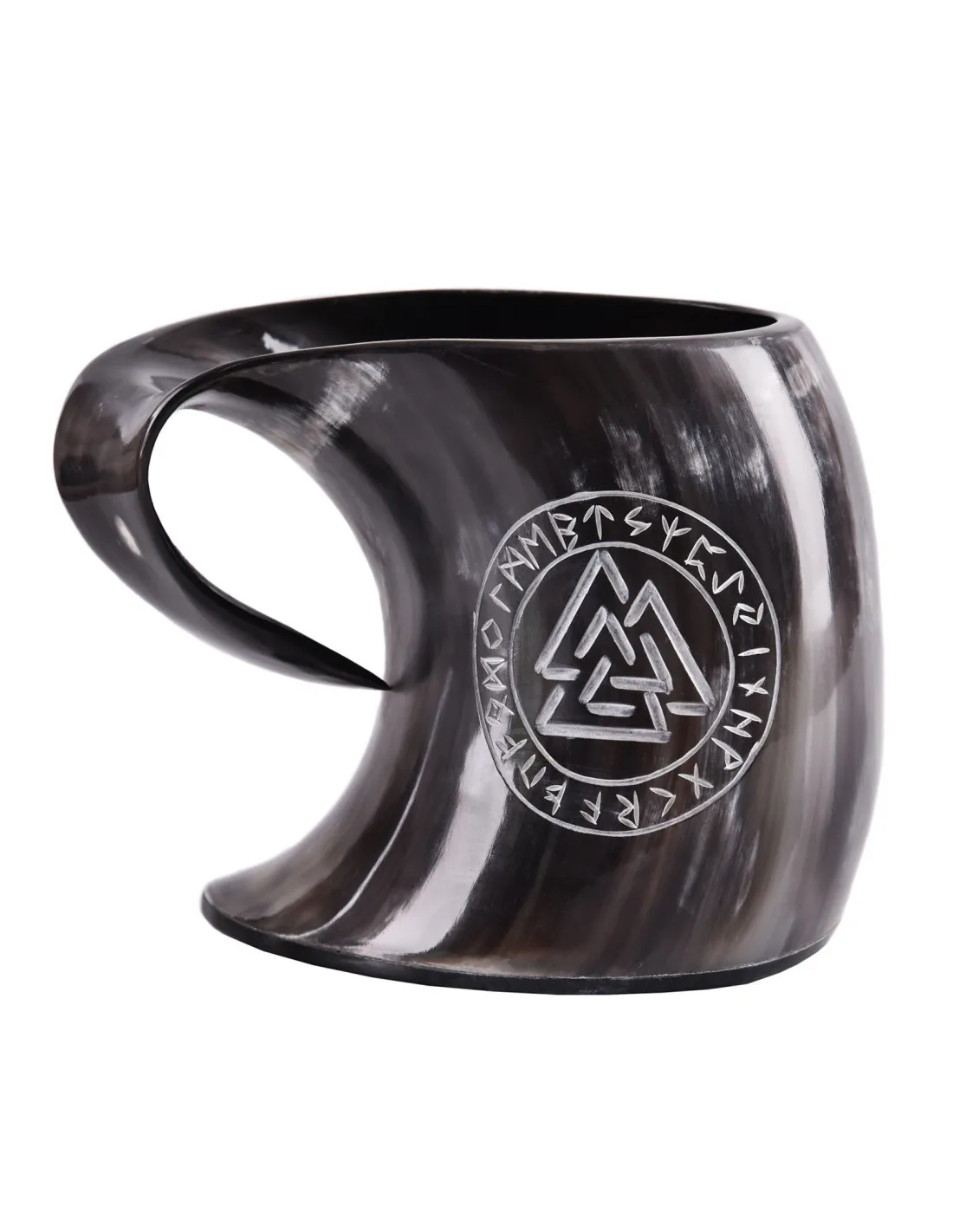 Chope de bière celtique avec valknut et runes (650-800 ml.) ⚔️ Boutique Épées