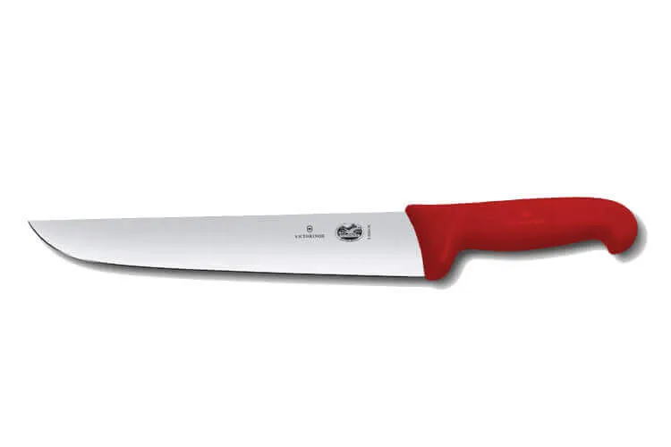 Couteau de boucher Victorinox 5.5201.28 lame 28cm manche fibrox rouge